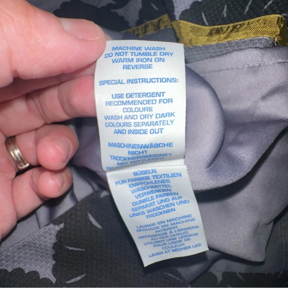 Boden • Purple Grey Black Floral Patterned Dress W/Belt Size 6R - Picture 11 of 13